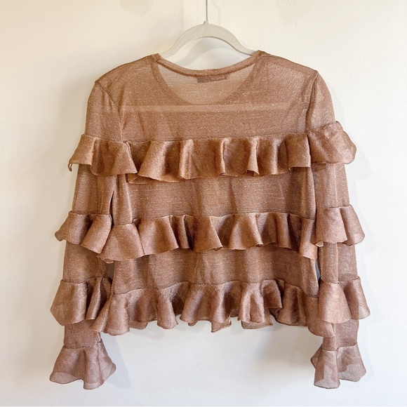 Zara shimmer Ruffle Blouse - Picture 5 of 6